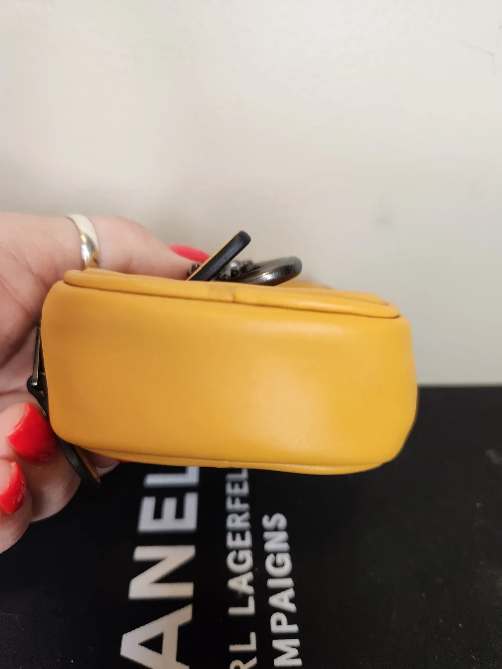 COACH Yellow Leather Zip Pocket Pouch